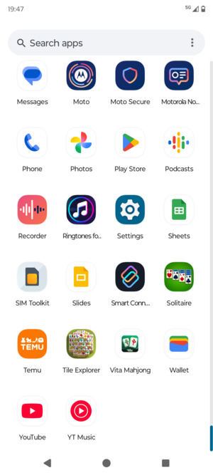 Scroll to and select Settings