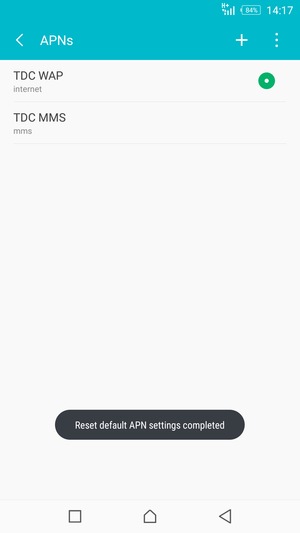 Your phone will reset to default Internet and MMS settings