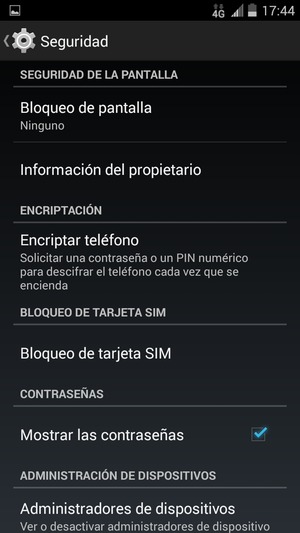 Seleccione Bloqueo de pantalla