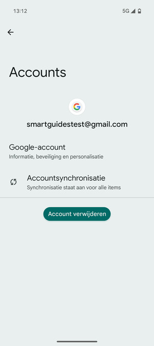 Selecteer Accountsynchronisatie