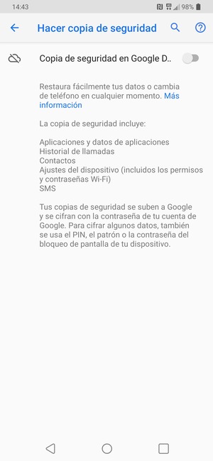 Active Copia de seguridad en Google Drive