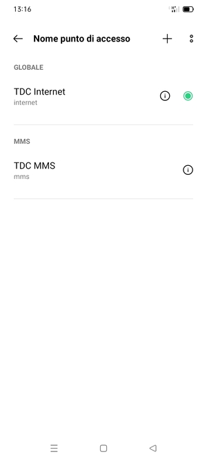 Seleziona il tasto Menu