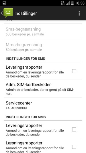 Scroll til og vælg Servicecenter