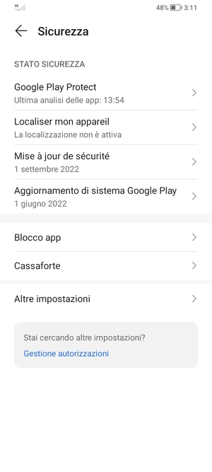 Seleziona Altre impostazioni