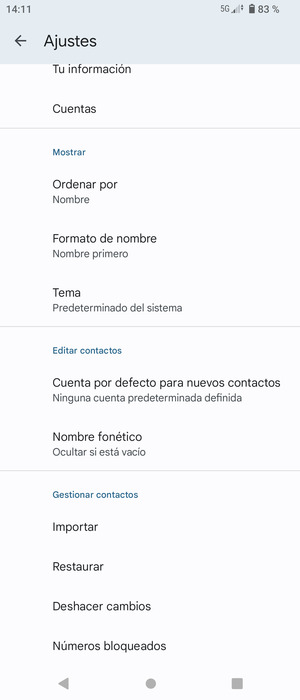 Desplácese y seleccione Importar