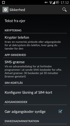 Vælg Konfigurer låsning af SIM-kort