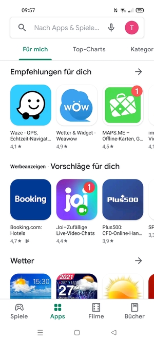 Wählen Sie die Suchleiste