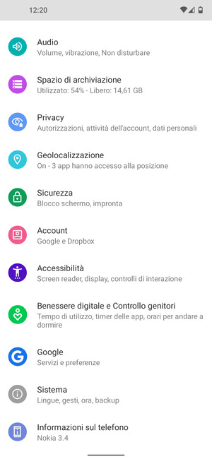 Scorri e seleziona Sicurezza