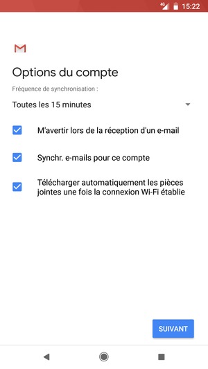 Sélectionnez SUIVANT