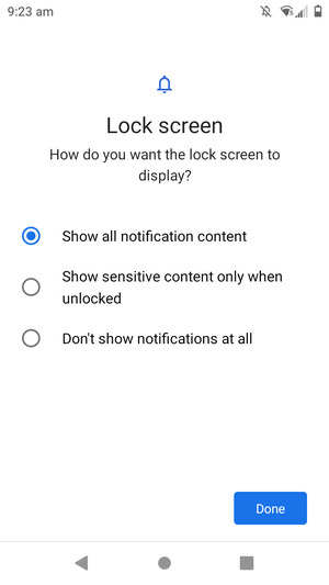 Select your preferred option and select Done