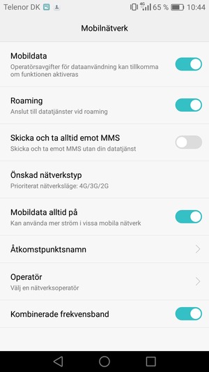 Slå på eller stäng av Roaming