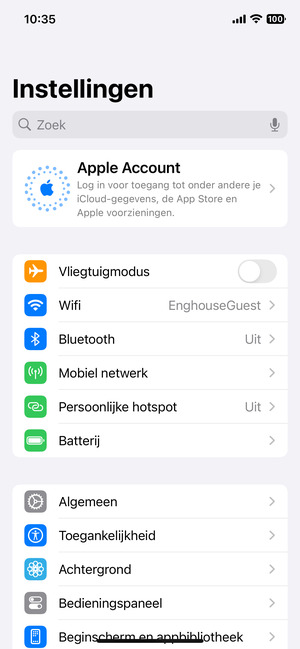 Selecteer Mobiel netwerk