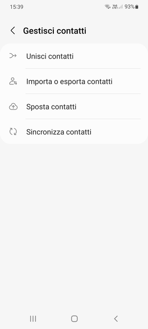 Seleziona Importa o esporta contatti