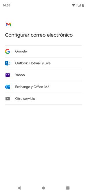 Seleccione Exchange y Office 365