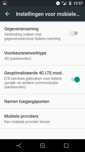 Om van netwerk te wisselen in geval van netwerkproblemen, selecteert u Mobiele providers