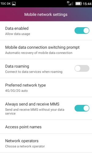 Select Access point names