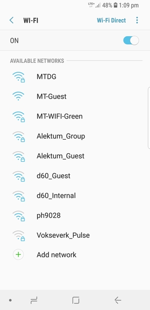 Select the wireless network you want to connect to