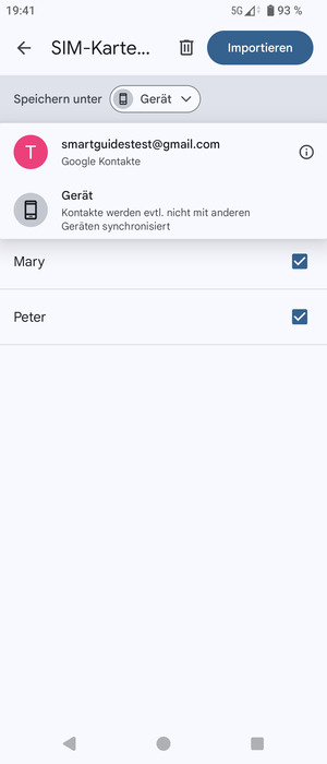 Wählen Sie Ihr Google Konto