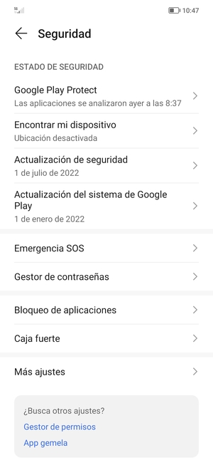 Seleccione Más ajustes