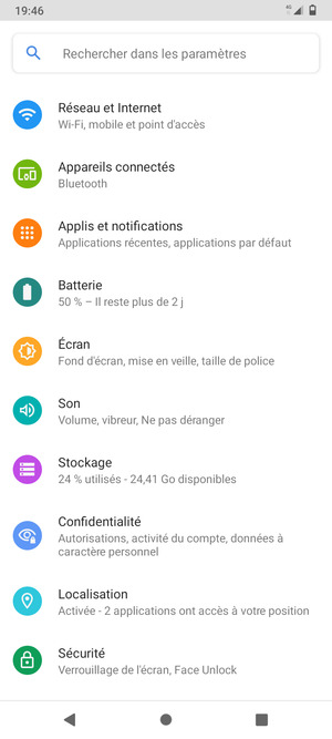 Sélectionnez Réseau et Internet