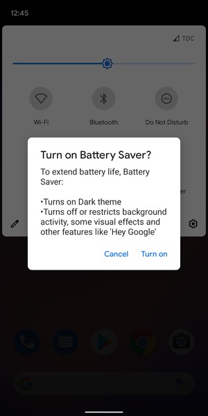 Select Turn on