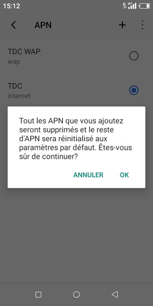 Sélectionnez OK