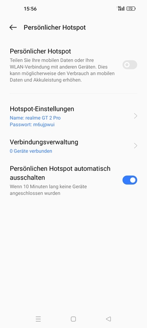 Wählen Sie Hotspot-Einstellungen