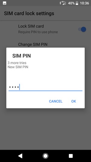 Enter your New SIM PIN and select OK