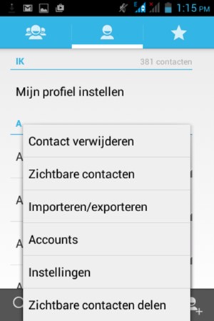Selecteer Importeren/exporteren