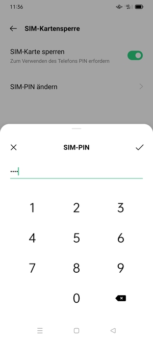 Bestätigen Sie Ihre neue PIN für die SIM-Karte und wählen Sie OK
