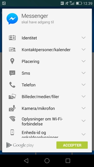 Vælg ACCEPTER