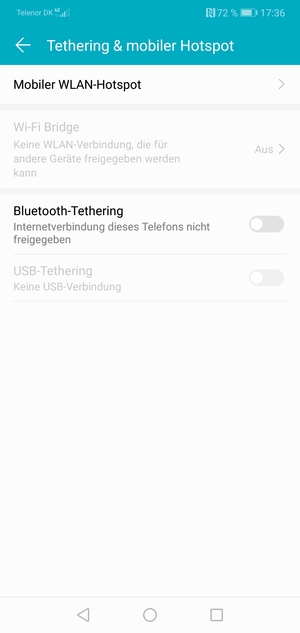 Wählen Sie Mobiler WLAN-Hotspot