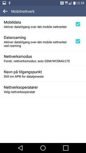Slå Dataroaming på eller av