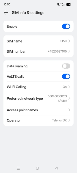 Select Access point names