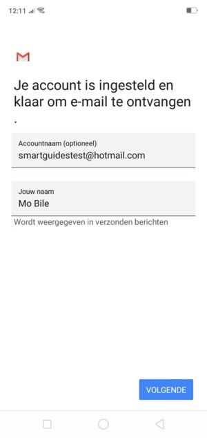 Geef uw account een naam en voer uw naam in. Selecteer VOLGENDE