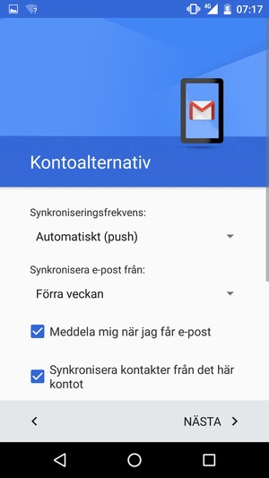 Välj NÄSTA
