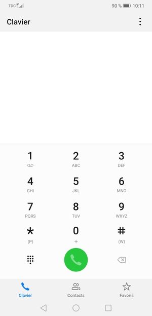 Appuyez longuement sur le numéro 1
