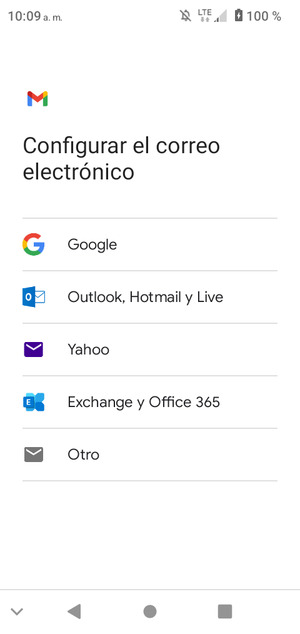 Seleccione Outlook, Hotmail y Live