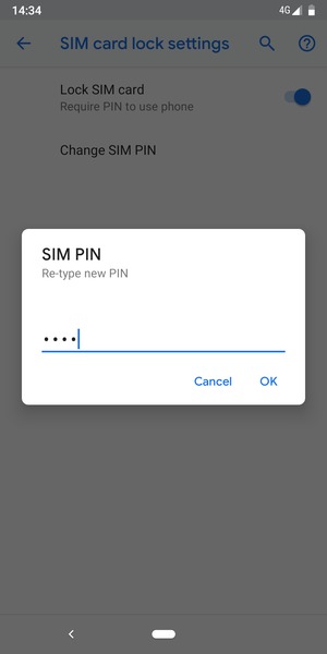 Confirm your new SIM PIN and select OK