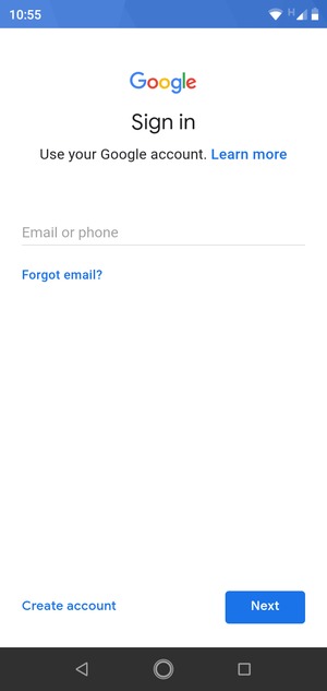 Enter your Gmail address and select Next
