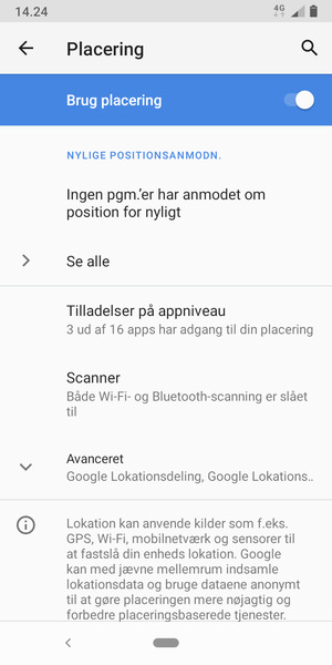 Slå Brug placering fra