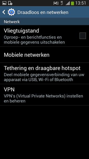Selecteer Mobiele netwerken