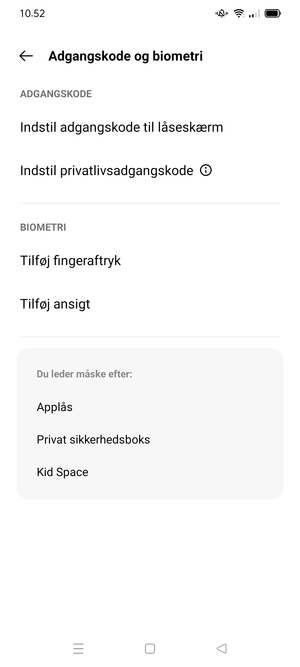 Vælg Indstil adgangskode til låseskærm