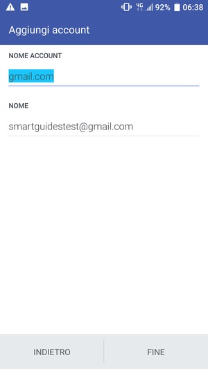 Scegli un nome per il tuo account e inserisci il tuo nome. Seleziona FINE