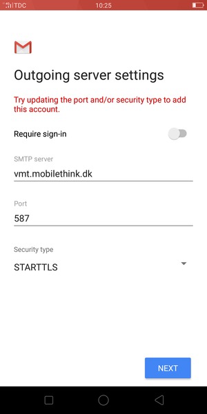 Select Security type