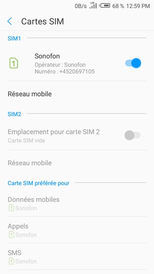 Sélectionnez Réseau mobile