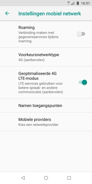 selecteer Mobiele providers