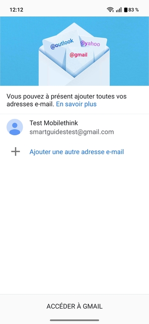 Sélectionnez ACCÉDER À GMAIL