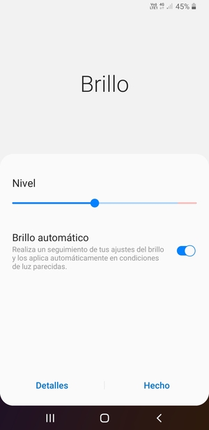 Active Brillo automático y seleccione Hecho