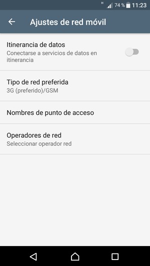 Seleccione Tipo de red preferida